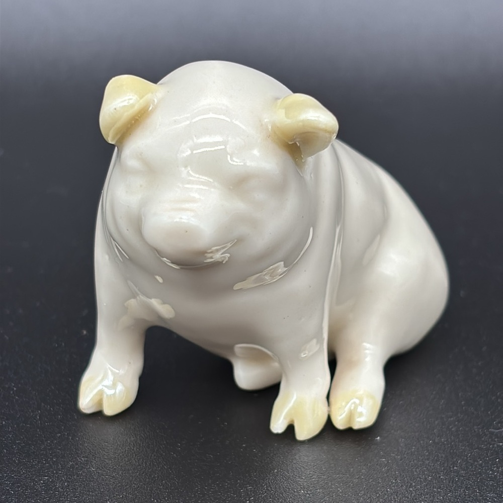 Vintage Belleek Porcelain Pig